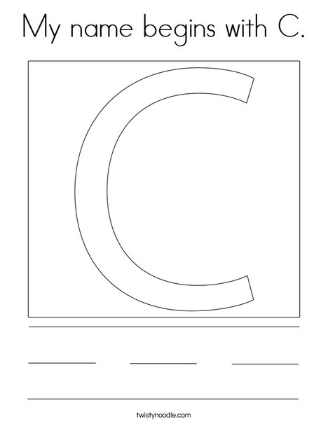 My Name starts with C. Coloring Page
