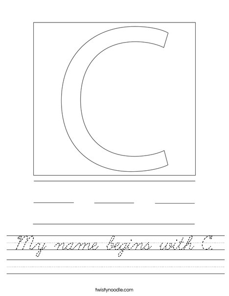 My Name starts with C. Worksheet