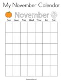 My November Calendar Coloring Page