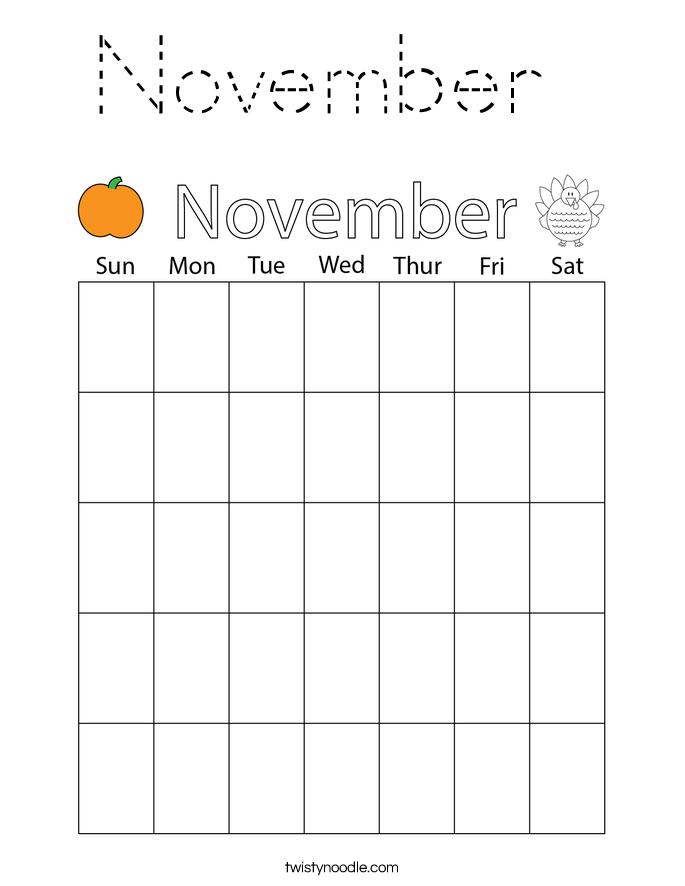November  Coloring Page