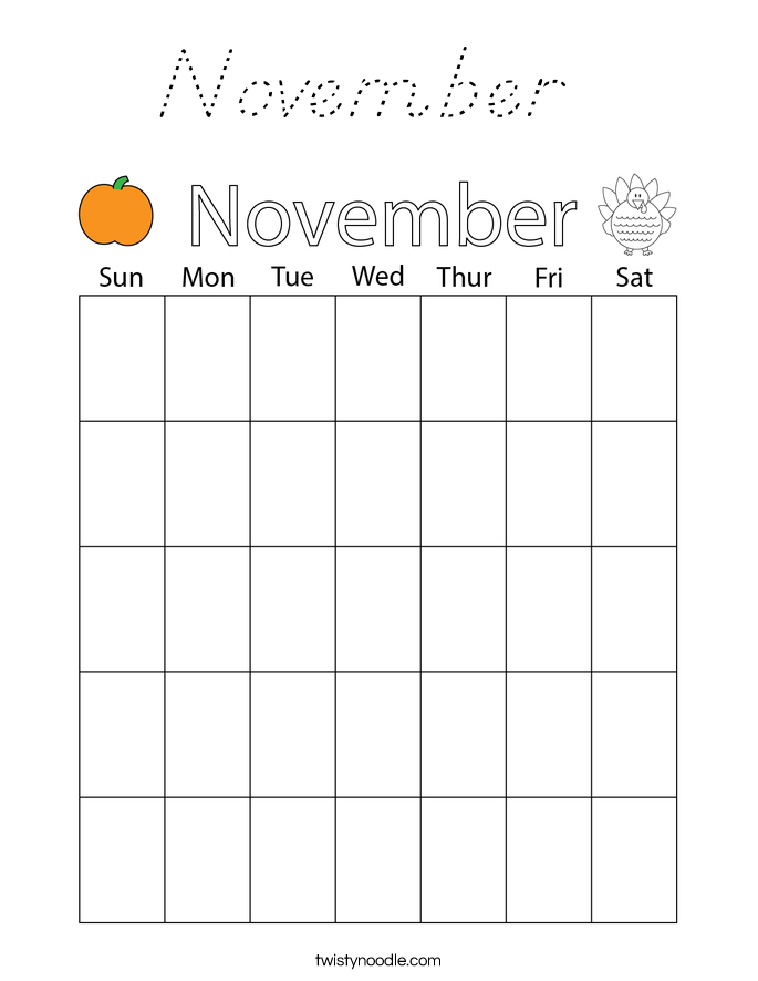 November  Coloring Page