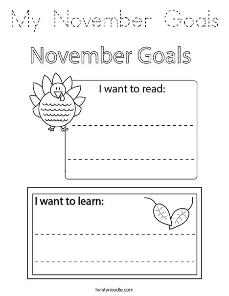My November Goals Coloring Page