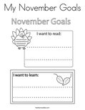 My November Goals Coloring Page