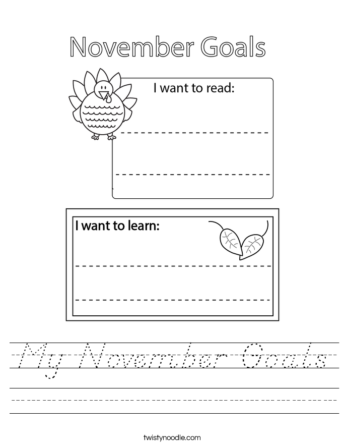 My November Goals Worksheet