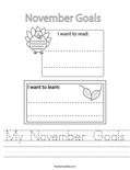 My November Goals Worksheet