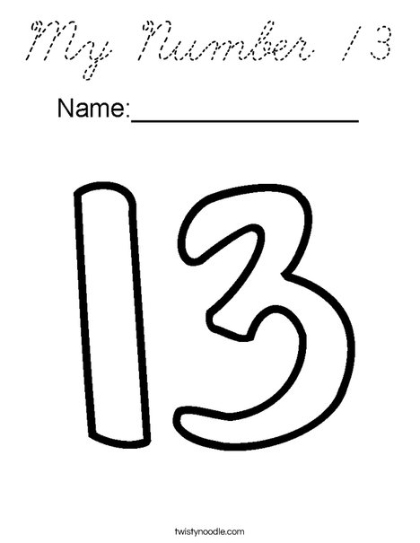 My Number 13 Coloring Page