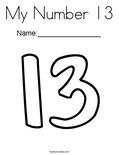 My Number 13 Coloring Page