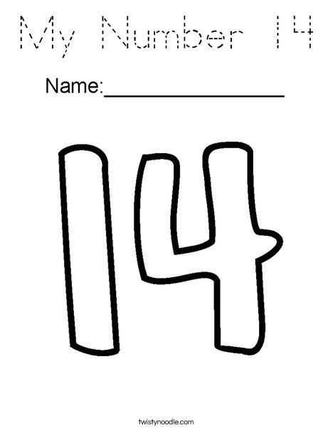 My Number 14 Coloring Page