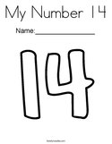 My Number 14 Coloring Page