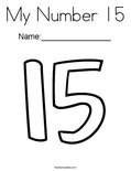 My Number 15 Coloring Page