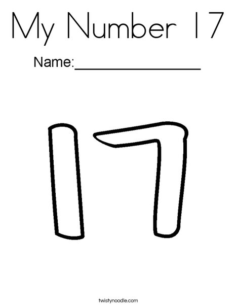 My Number 17 Coloring Page