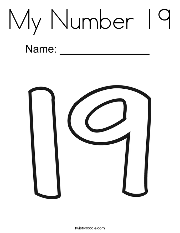 My Number 19 Coloring Page Twisty Noodle My Number 19 Coloring Page Twisty Noodle