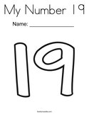 My Number 19 Coloring Page