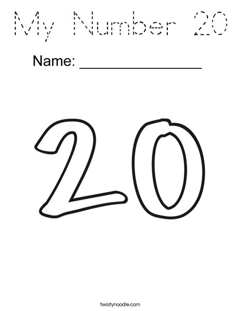 My Number 20 Coloring Page