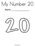 My Number 20 Coloring Page