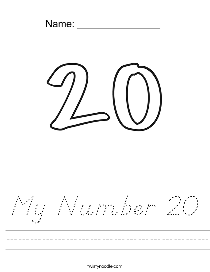 My Number 20 Worksheet