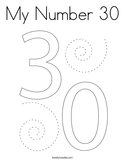 My Number 30 Coloring Page