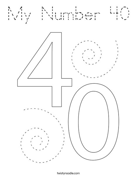 My Number 40 Coloring Page