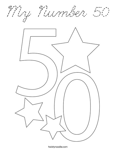 My Number 50 Coloring Page