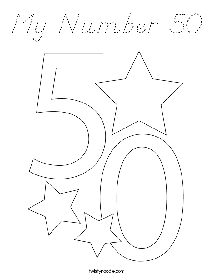 My Number 50 Coloring Page