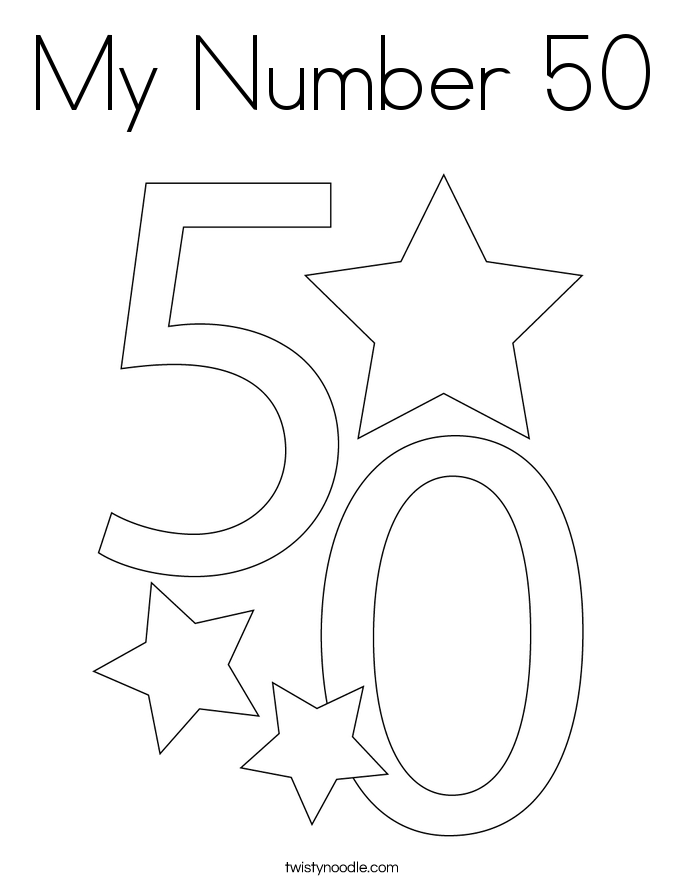 My Number 50 Coloring Page