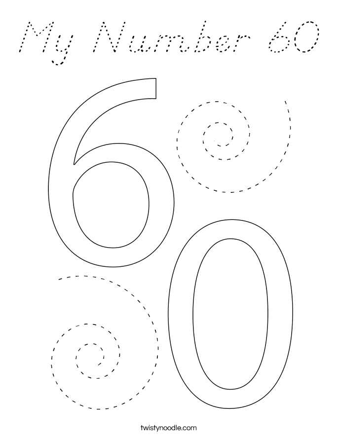 My Number 60 Coloring Page