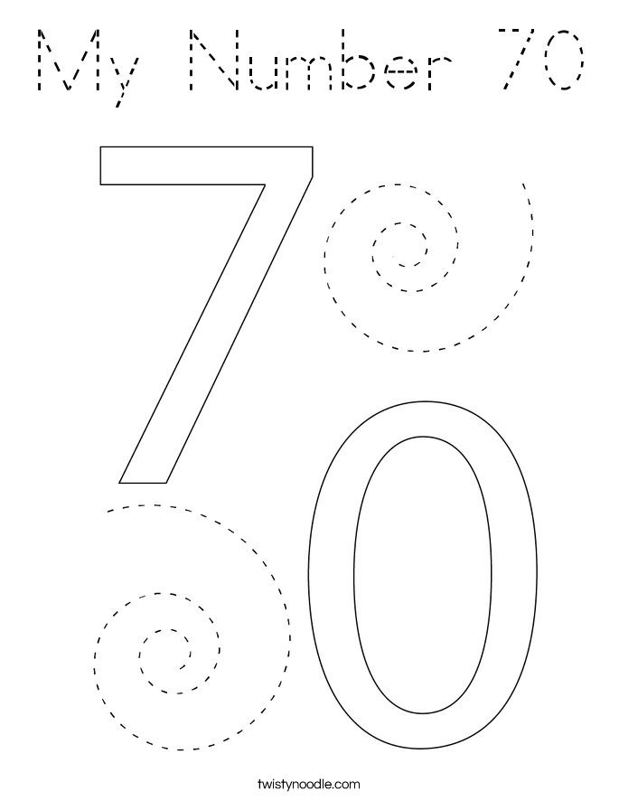 My Number 70 Coloring Page