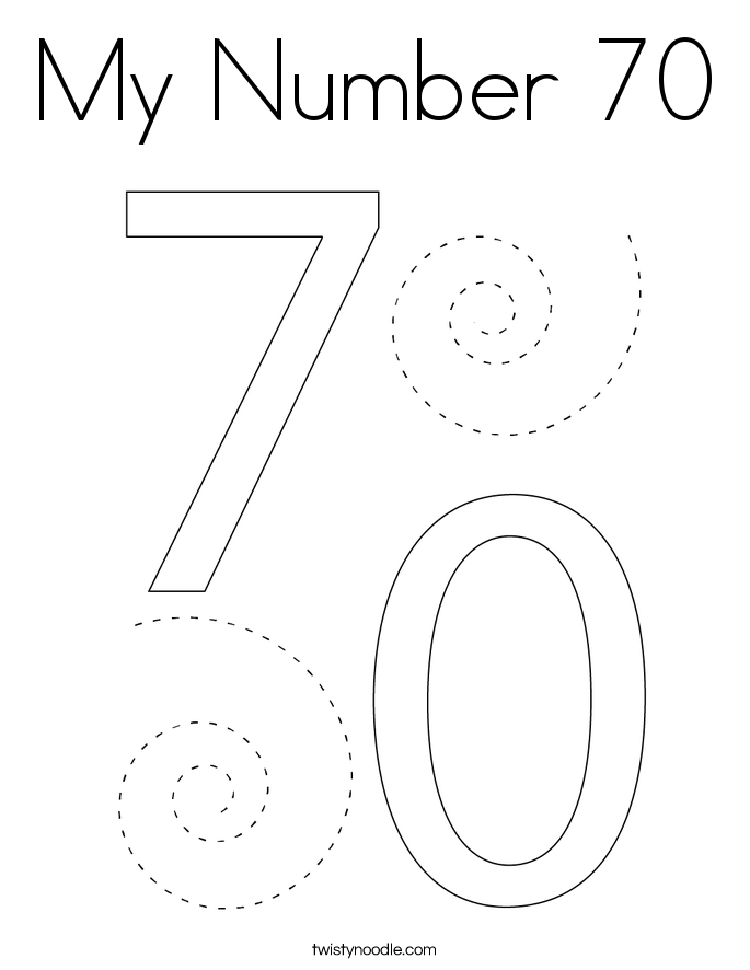 My Number 70 Coloring Page