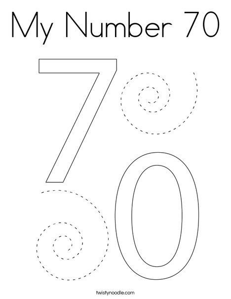 My Number 70 Coloring Page