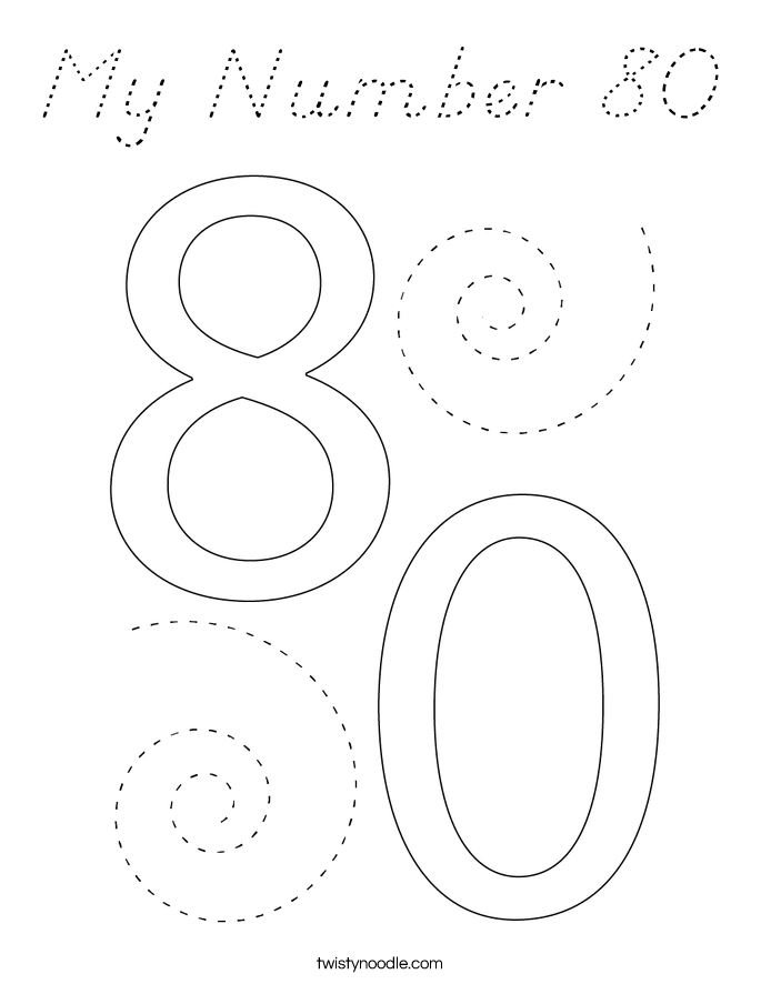 My Number 80 Coloring Page