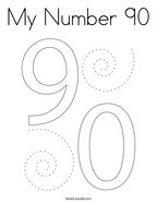 My Number 90 Coloring Page