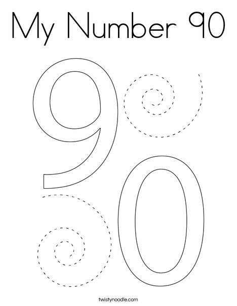 My Number 90 Coloring Page