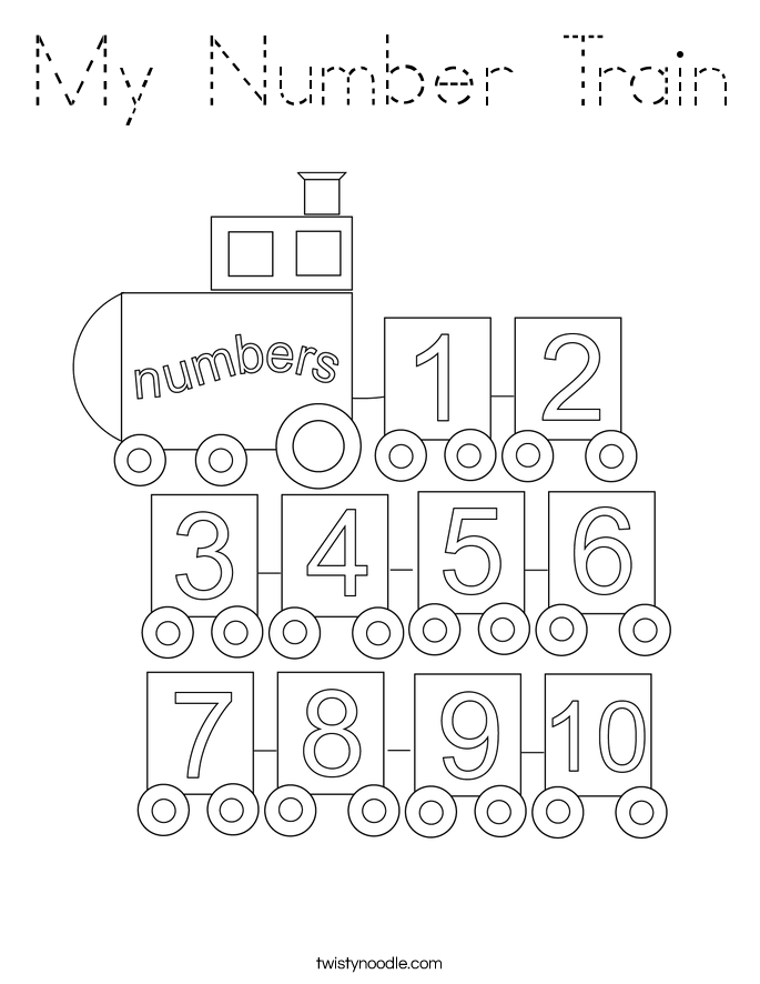 My Number Train Coloring Page