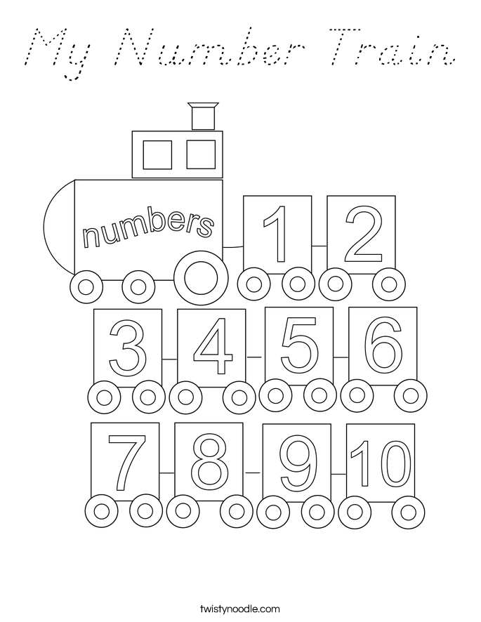 My Number Train Coloring Page