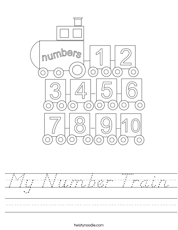 My Number Train Worksheet