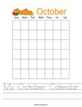 My October Calendar Worksheet