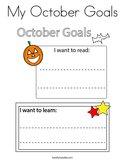 My October Goals Coloring Page