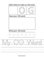 My OG Word Handwriting Sheet