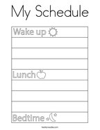 My Schedule Coloring Page