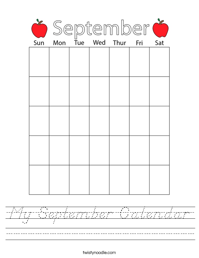 My September Calendar Worksheet