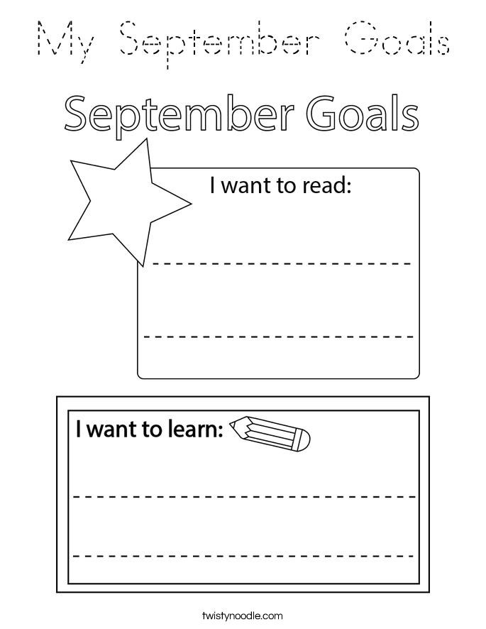 My September Goals Coloring Page