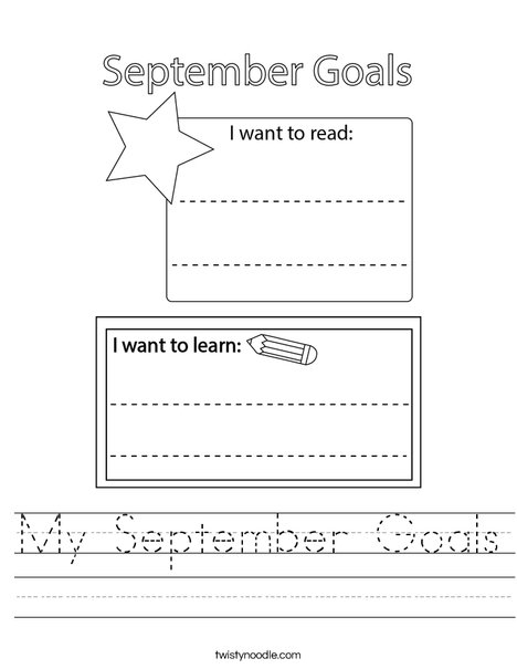 My September Goals Worksheet