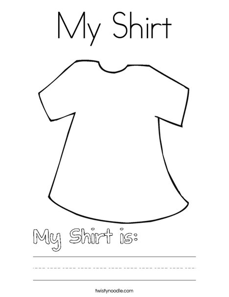 Tee shirt coloring outlet page