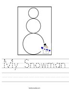 My Snowman Handwriting Sheet
