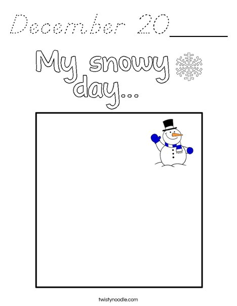 My Snowy Day Coloring Page