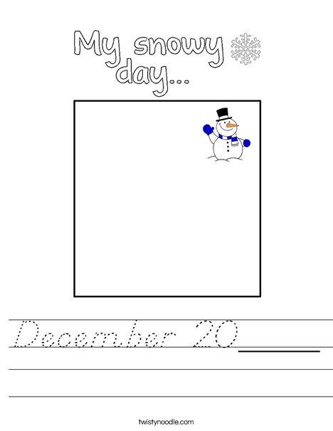 My Snowy Day Worksheet