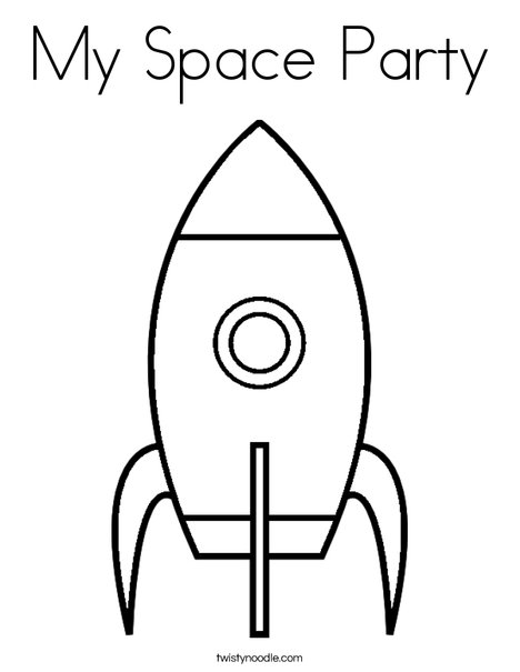 My Space Party Coloring Page