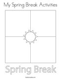 My Spring Break Activities Coloring Page