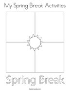 My Spring Break Activities Coloring Page