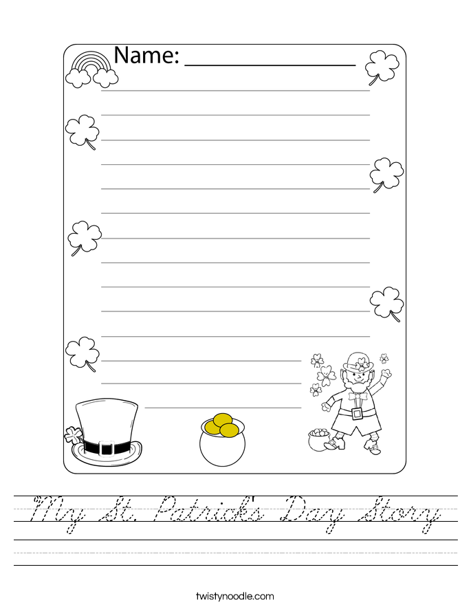 My St. Patrick's Day Story Worksheet